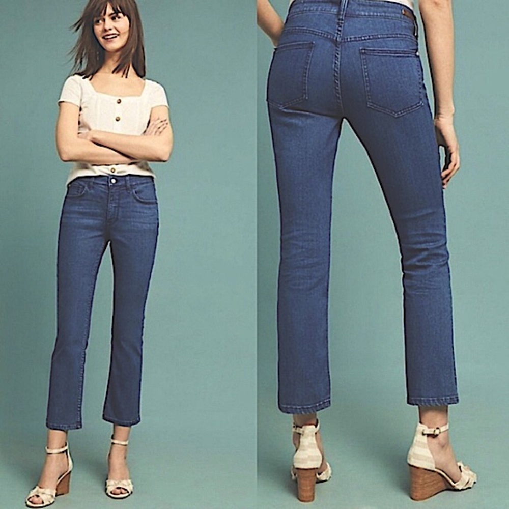 Anthropology Pilcro and the Letterpress High Rise Bootcut Dark Washed Jeans